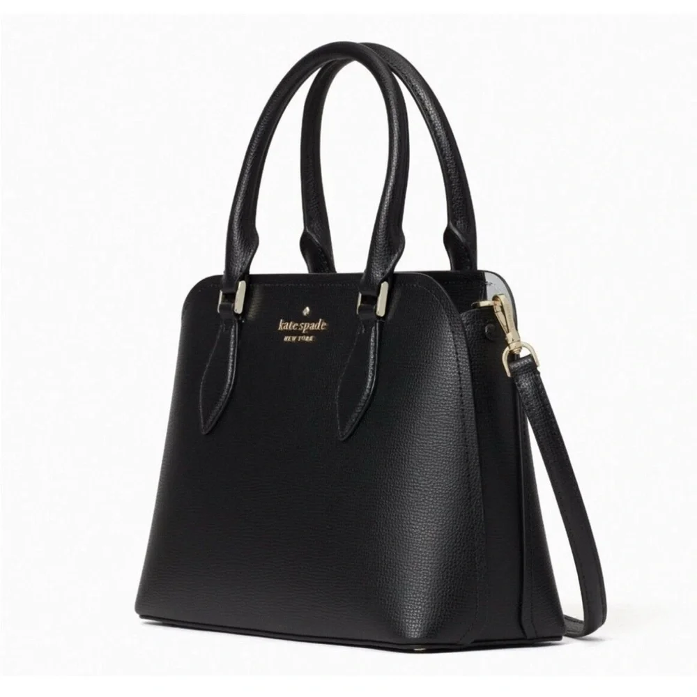 New Kate Spade Crosbody Satchel Leather Black Handbag Darcy